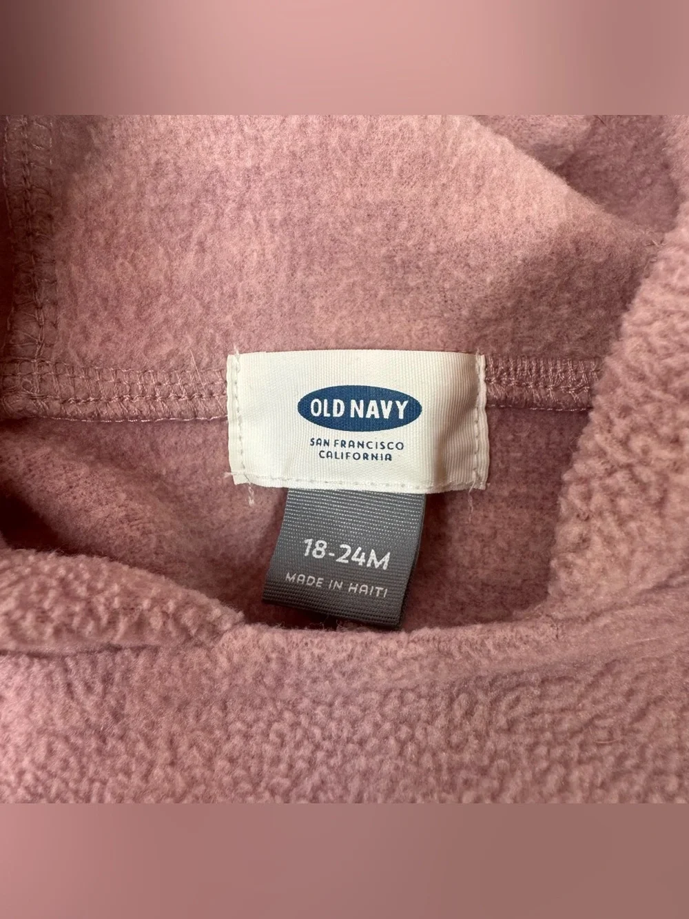 Toddler Girls' Plum Pink Micro Fleece Old Navy Hooded Poncho Cape Jacket 18-24mo